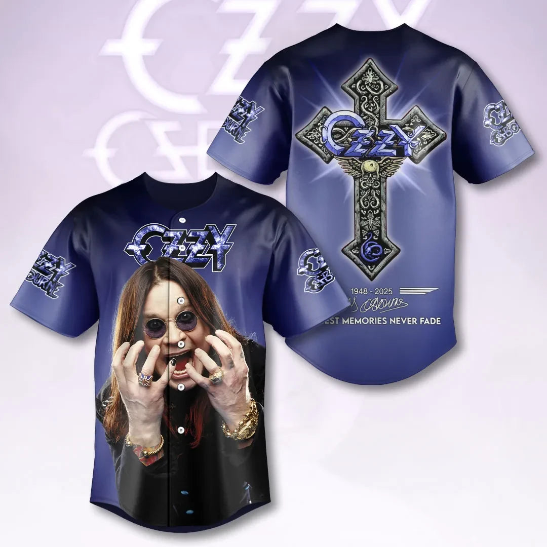 Ozzy Osbourne Signature Baseball Jersey 2026 Ozzy Osbourne Merch The Best Memories Never Fade - Loomnari