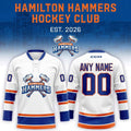 Personalized Hamilton Hammers Ice White Team 2026 Hockey Jersey Hammers Merch Gift For Fans - Loomnari