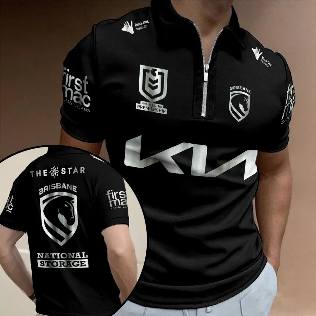 Brisbane Broncos National Storage Zip Polo Shirt 2026 Brisbane Broncos Merch Husband Gifts - Loomnari