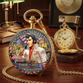 Elvis Presley Commemorative Gold Pocket Watch The King Of Rock N Roll Elvis Presley Merch - Loomnari