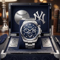 New York Yankees Stainless Steel Chronograph Watch NY Yankees Merch Gift For Baseball Fans - Loomnari