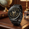 Newcastle United 135th Anniversary Black Stainless Steel Watch Newcastle United FC Merch - Loomnari