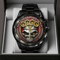 Five Finger Death Punch Skull Black Stainless Steel Watch 2026 5FDP Merch Gift For Band Fans - Loomnari