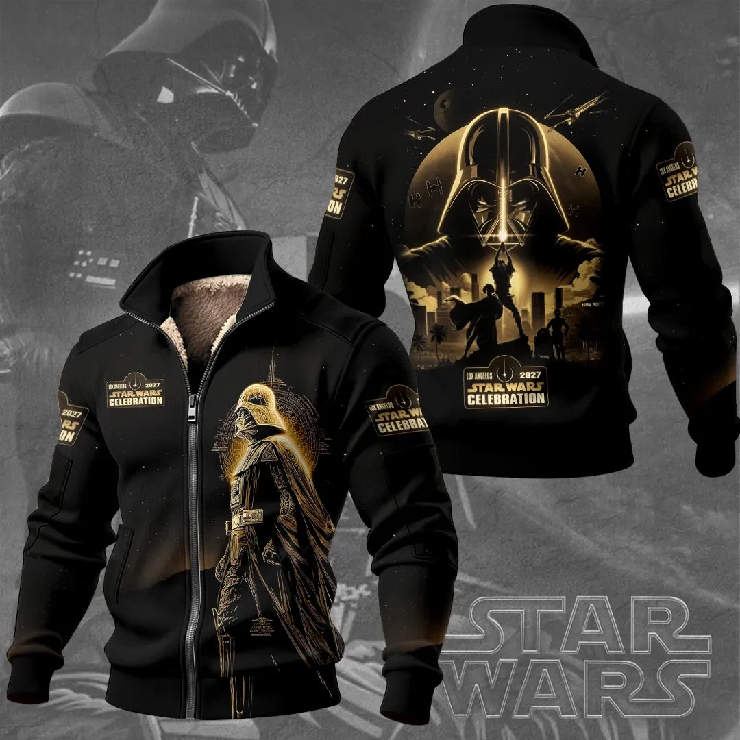 Star Wars 50th Anniversary Stand Collar Zip Jacket Star Wars Celebration Merch Gift For Husband - Loomnari