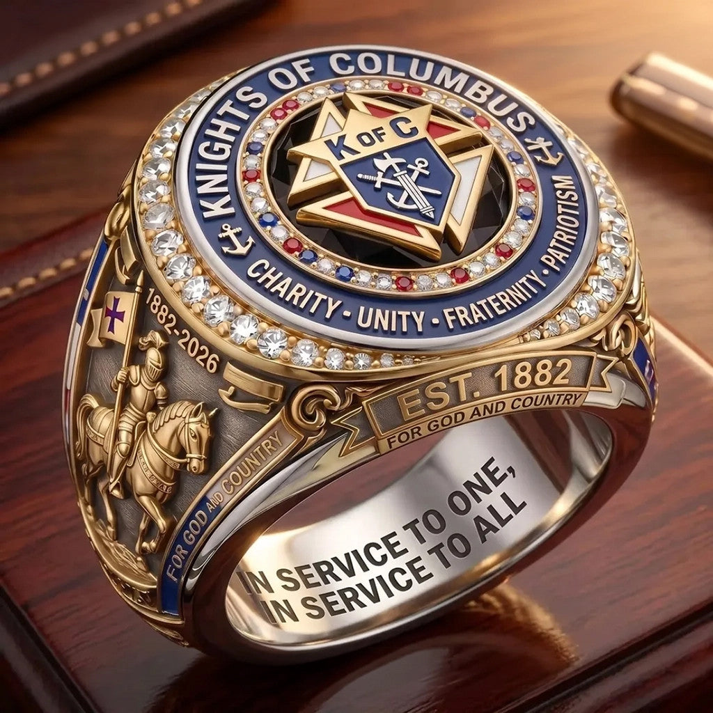 Knights Of Columbus Masonic Ring For God And Country K Of C Merch Catholic Gift For Men - Loomnari