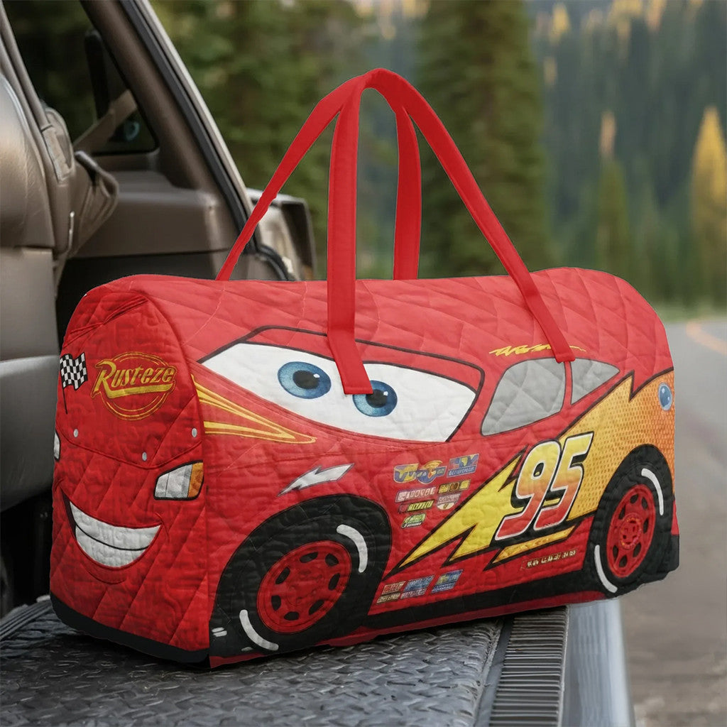 Lightning McQueen Number 95 Rusteze Quilted Duffle Bag Pixar's Cars Merch Gifts For BFF - Loomnari