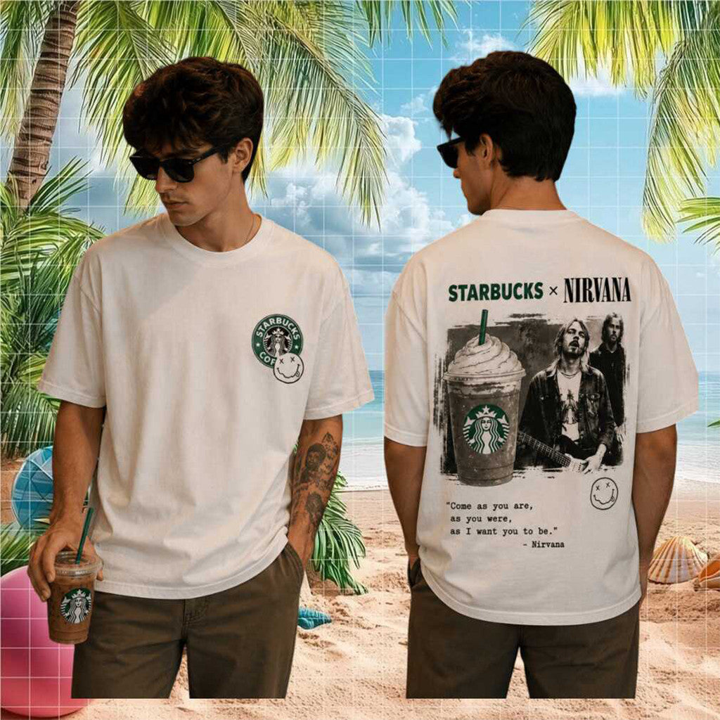 Starbucks X Nirvana Come As You Are Vintage T-Shirt Nirvana Merch Best Gift For Fans - Loomnari