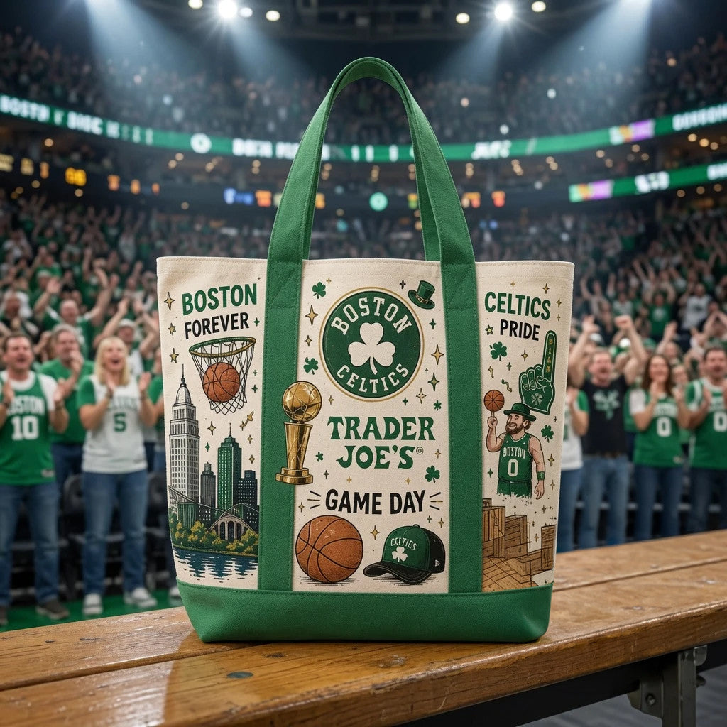 Boston Celtics Trader Joe's Game Day Tote Bag 2026 Boston Celtics Merch Basketball Fan Gifts - Loomnari