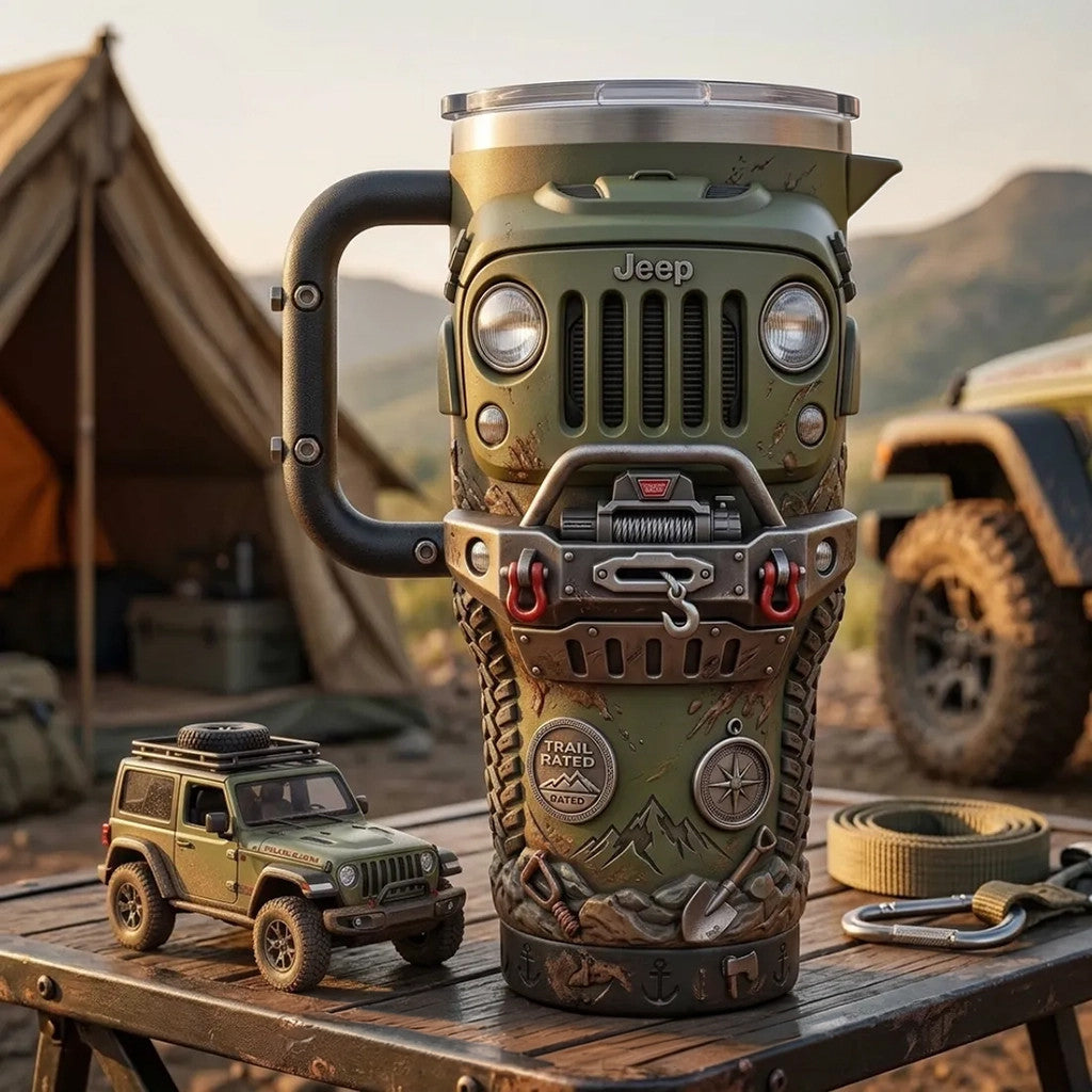 Jeep Trail Rated Tumbler 2026 Off-Road Lover Cup Jeep Merch Gift For Father In Law - Loomnari