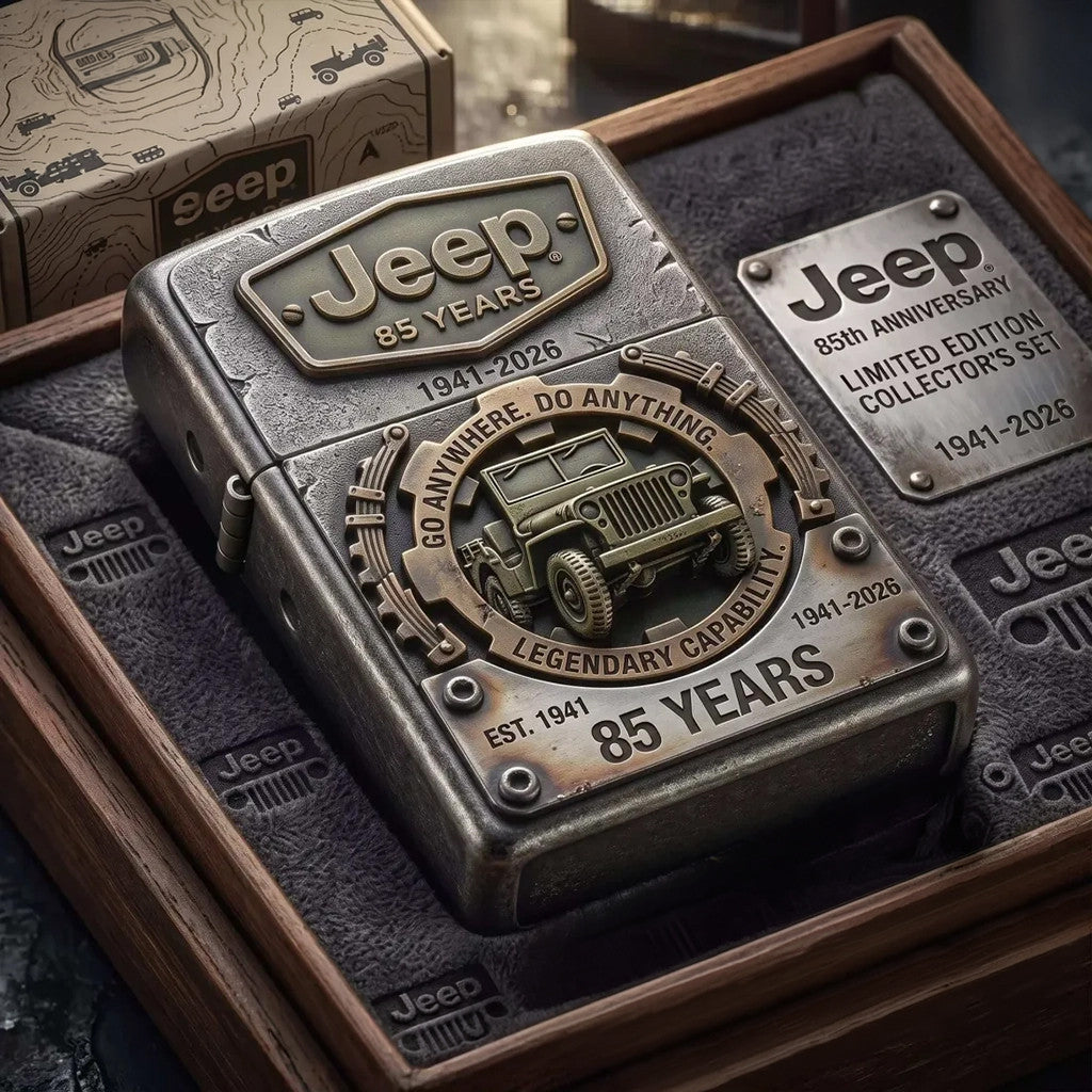 Jeep 85th Anniversary Metal Zippo Lighter Case 2026 Jeep Merch Best Gift For Stepdad - Loomnari