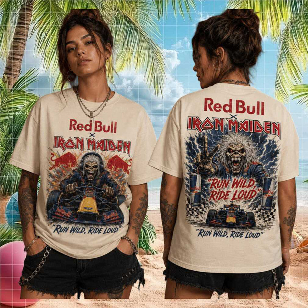 Red Bull X Iron Maiden Run Wild Ride Loud Vintage Retro Shirt Fan Merch Gift For Men Women - Loomnari