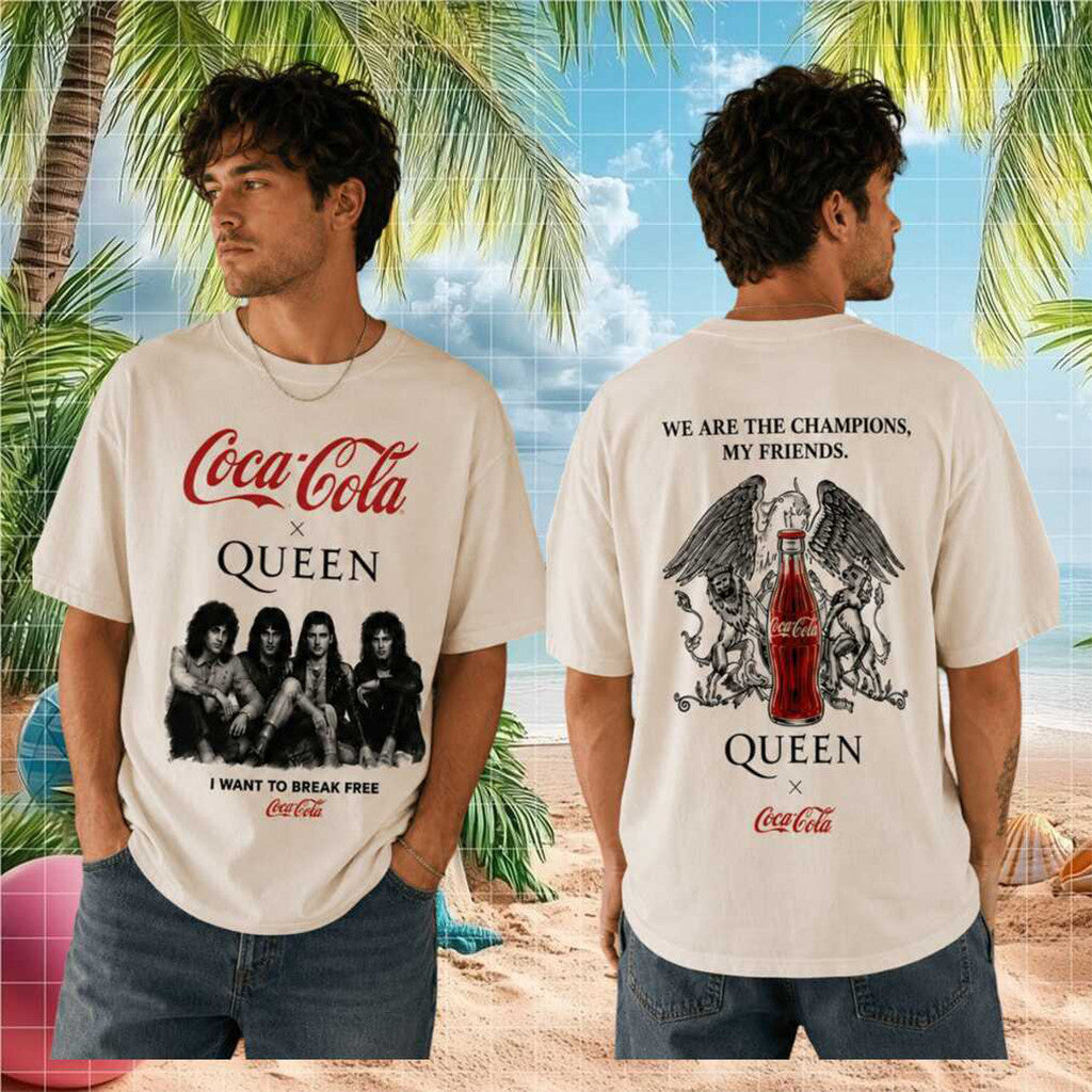 Queen X Coca Cola I Want To Break Free Vintage T-Shirt 2026 Queen Band Merch Gift For Fans - Loomnari