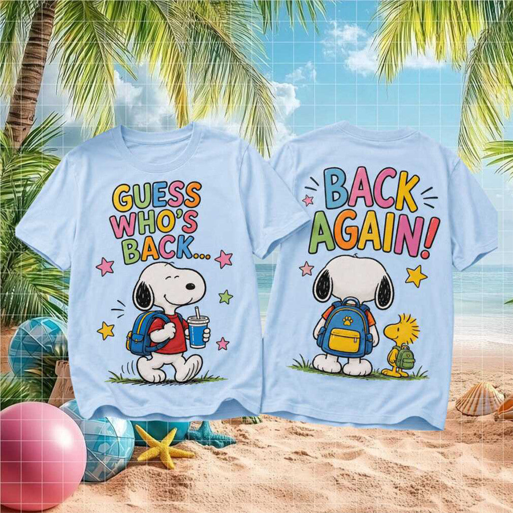 Snoopy Guess Who Is Back Again T-Shirt Back To School Clothing Gift For Son - Loomnari