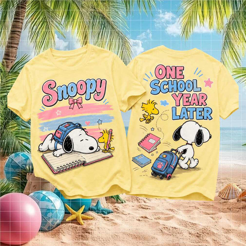 Snoopy One School Year Later T-Shirt Back To School Shirt Cute Gifts For Student 2026 - Loomnari