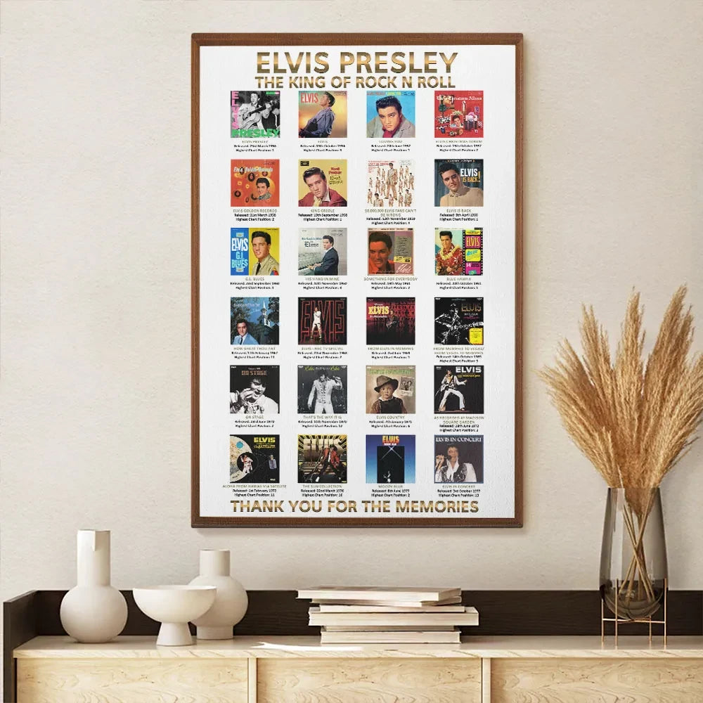 Elvis Presley Albums Poster 2026 The King Of Rock N Roll Elvis Presley Merch Wall Art Decor - Loomnari