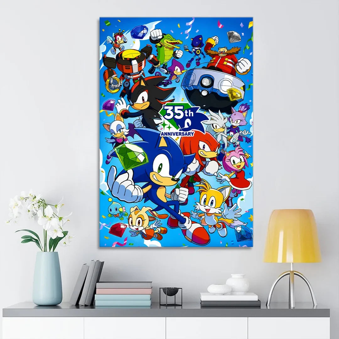 Sonic the Hedgehog 35th Anniversary Poster Sonic the Hedgehog Merch 2026 Wall Art Decor - Loomnari