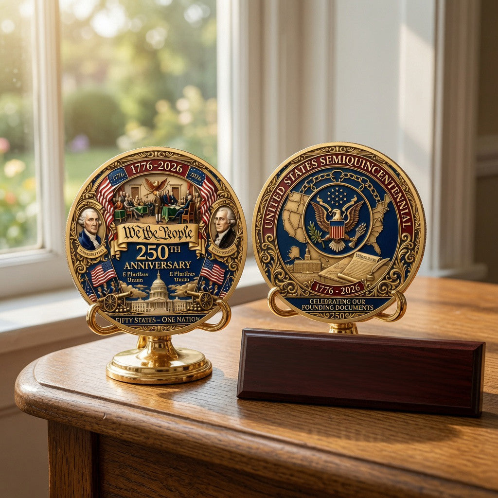 United States 250th Anniversary Commemorative Challenge Coin Patriotic March 2026 Dad Gifts - Loomnari