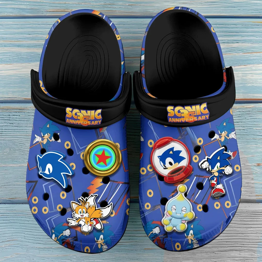 Sonic The Hedgehog 35th Anniversary Clogs 2026 Sonic The Hedgehog Merch Best Birthday Gifts - Loomnari