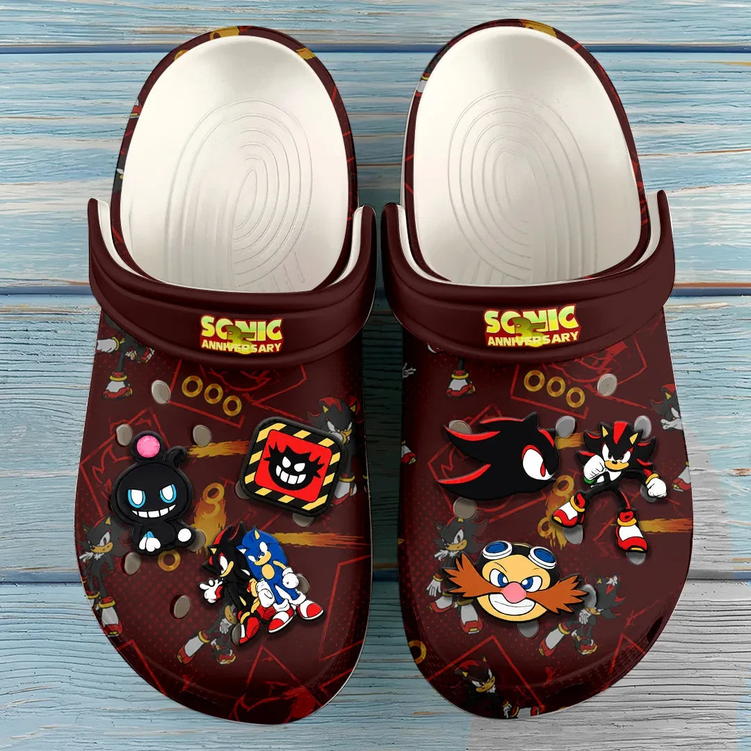 Sonic The Hedgehog 35th Anniversary Clogs 2026 Sonic The Hedgehog Merch Gifts For Son - Loomnari