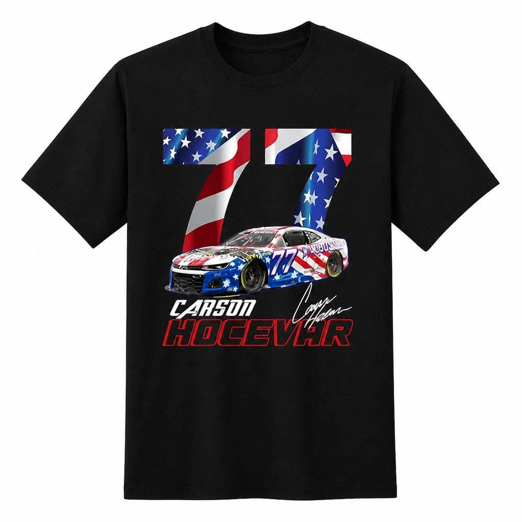 Carson Hocevar Merch #77 Carson Hocevar NASCAR 2026 Racing T-Shirt Fan Apparel Signed - Loomnari