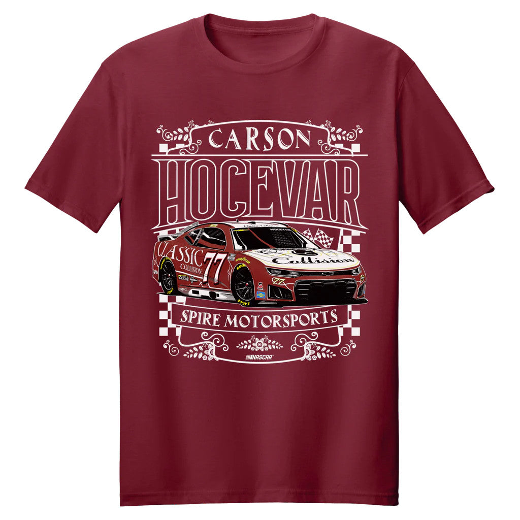 Carson Hocevar Merch #77 Carson Hocevar Classic Collision T-Shirt Spire Motorsports Shirt 2026 - Loomnari