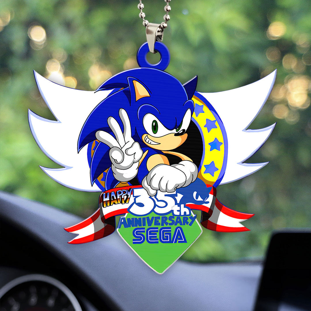 Sonic The Hedgehog 35th Anniversary Merch 2026 Sonic Acrylic Car Ornament Best Car Hangings - Loomnari