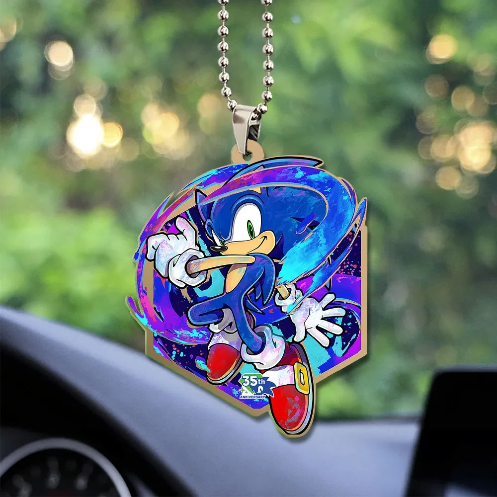 Sonic The Hedgehog 35th Anniversary Merch 2026 Sonic Acrylic Car Ornament Car Decor Accessories - Loomnari