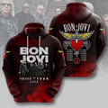 Bon Jovi Forever Tour 2026 Red Tie-Dye Hoodie Bon Jovi Merch Gifts For Fans - Loomnari