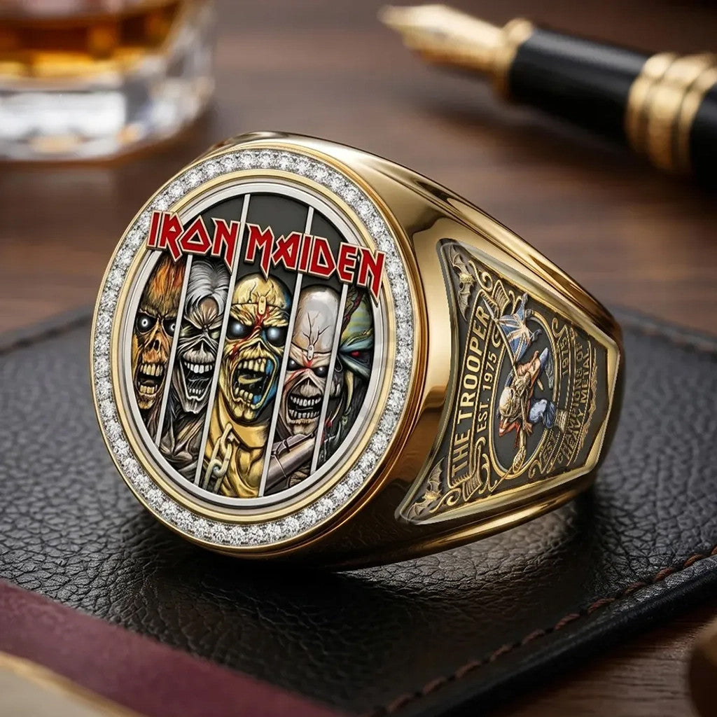 Iron Maiden Eddie Signature Ring Iron Maiden Merch Birthday Gift For Brother - Loomnari