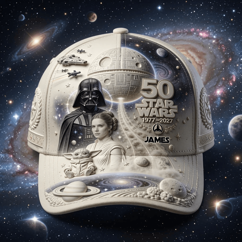 Personalized Star Wars 50th Anniversary 2027 Hat Dark Side The Force Cap Star Wars Merch - Loomnari