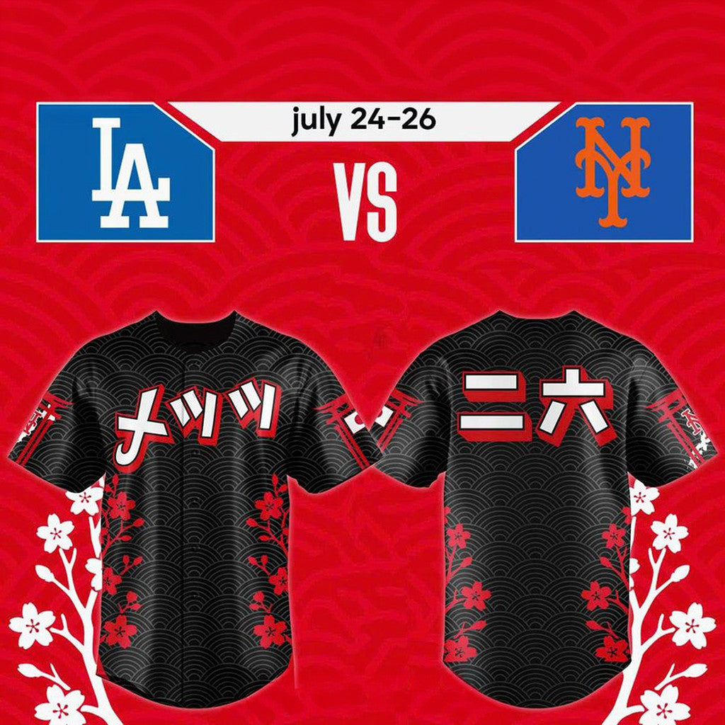 New York Mets Japanese Heritage Night 2026 Merch LA Dodgers Baseball Jersey Gifts For Him - Loomnari