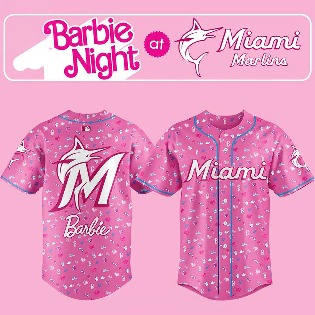 Miami Marlins Barbie Special Night 2026 Baseball Jersey Miami Marlins Merch Best Gifts For Fans - Loomnari