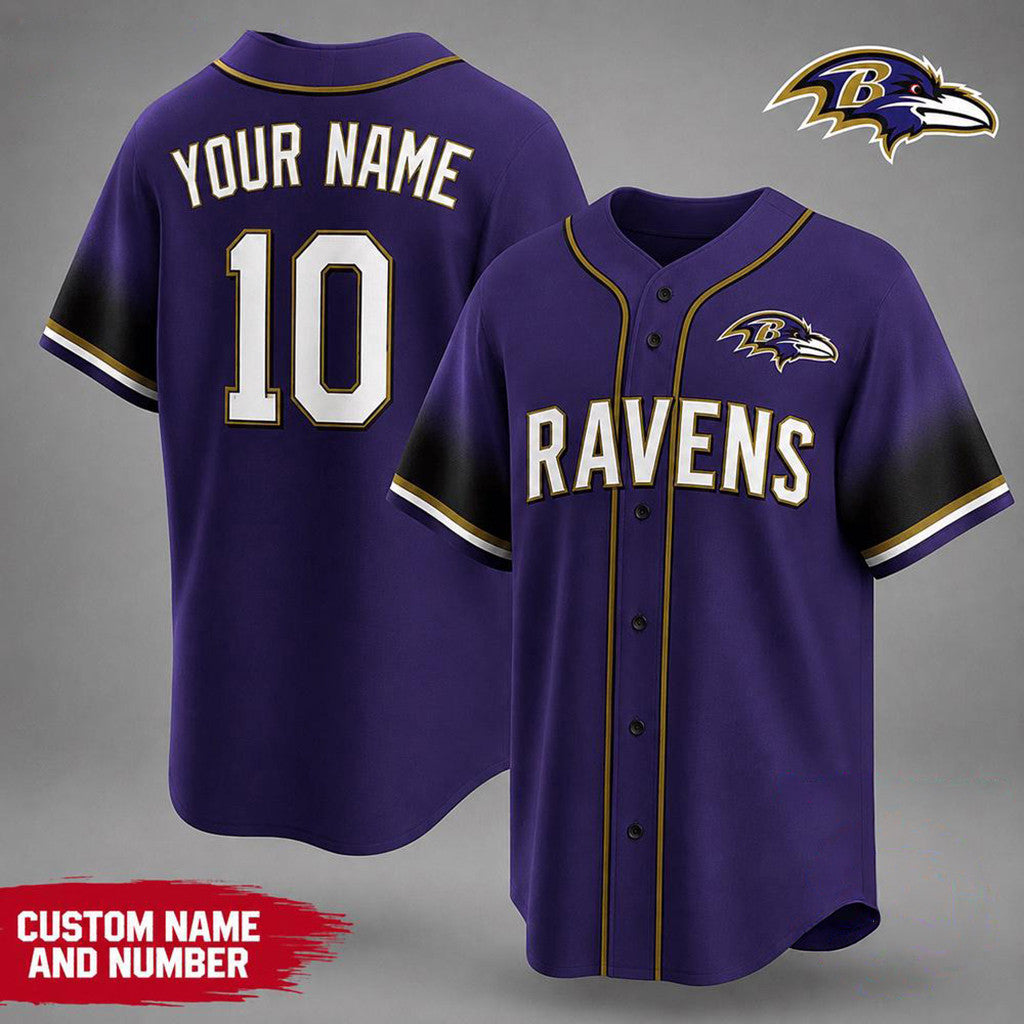 Personalized Baltimore Ravens Team Pride Baseball Jersey Baltimore Ravens Merch Gifts For Him - Loomnari