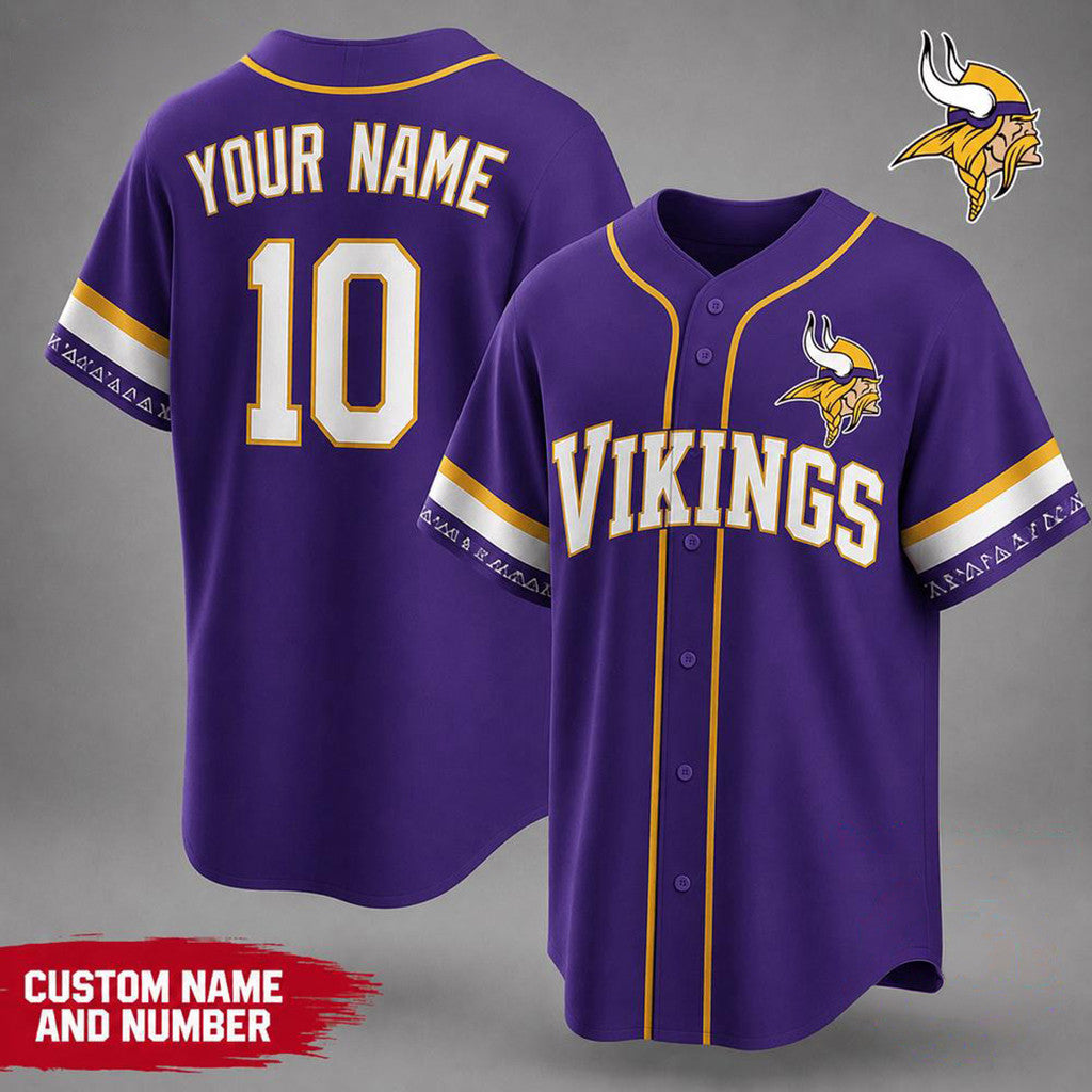 Personalized Minnesota Vikings Team Pride Baseball Jersey Minnesota Vikings Merch Gifts For Fans - Loomnari