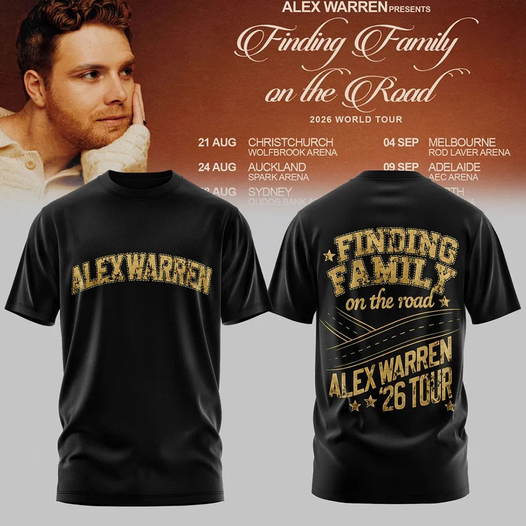 Alex Warren Merch Finding Family On The Road World Tour T-Shirt Gifts For Fans - Loomnari