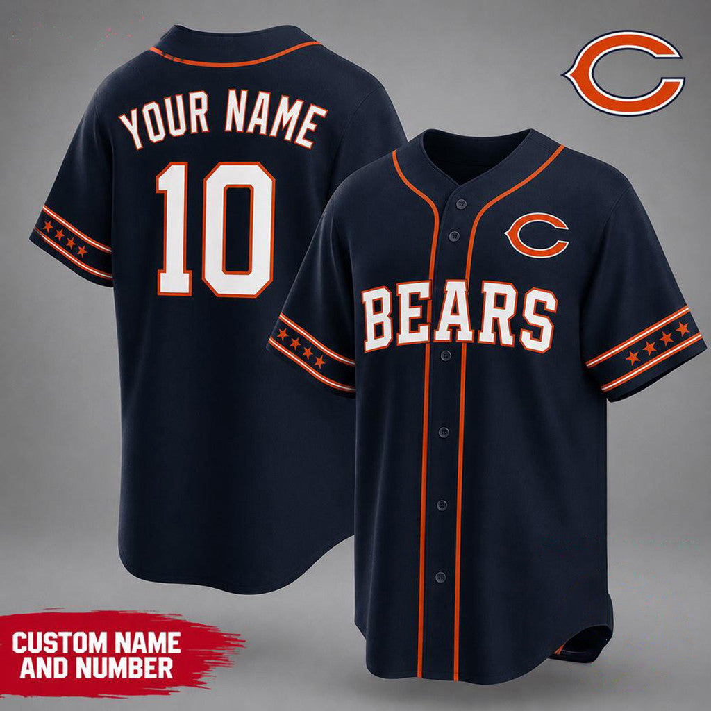 Personalized Chicago Bears Team Pride Baseball Jersey Chicago Bears Merch Gift For Husband - Loomnari