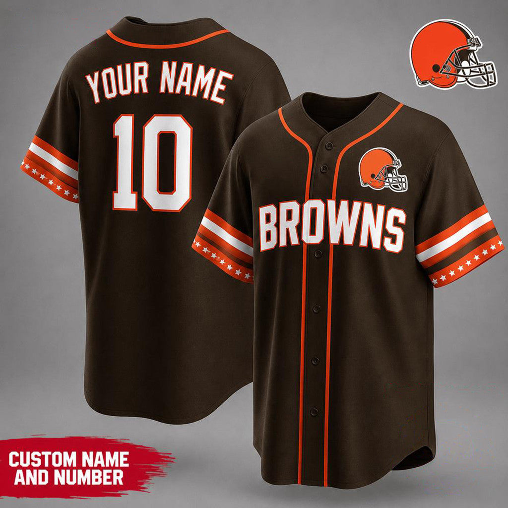 Personalized Cleveland Browns Team Pride Baseball Jersey Cleveland Browns Merch Gifts For Dad - Loomnari