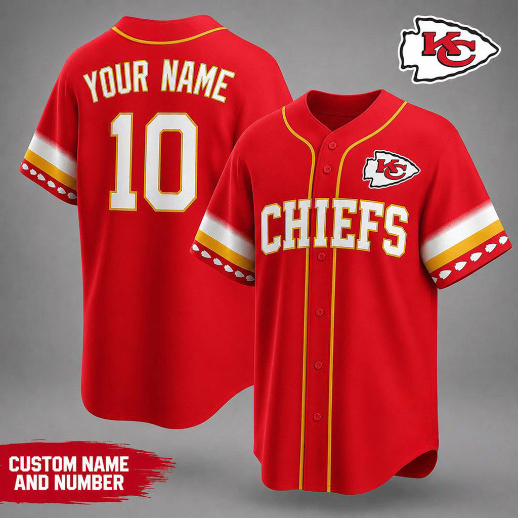 Personalized Kansas City Chiefs Team Pride Baseball Jersey Kansas City Chiefs Merch Gift For Fan - Loomnari