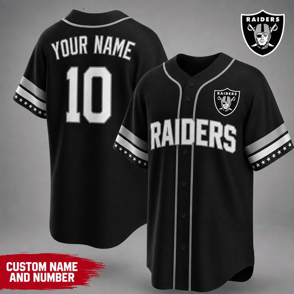 Personalized Las Vegas Raiders Team Pride Baseball Jersey Las Vegas Raiders Merch Gift Ideas - Loomnari