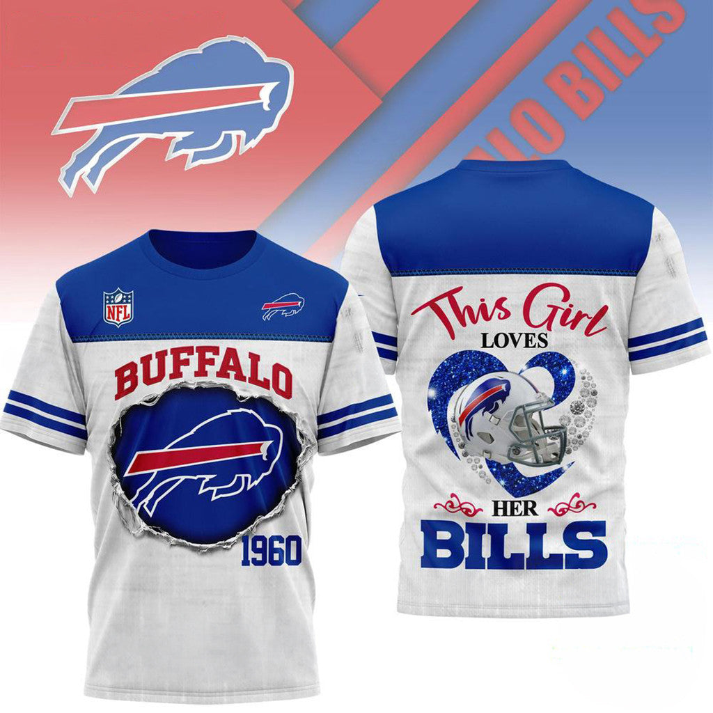 Buffalo Bills This Girl Loves Her Bills T-Shirt Buffalo Bills Merch Gifts For My Husband - Loomnari