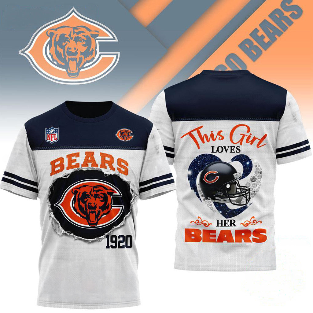 Chicago Bears 1920 Merch This Girl Loves Her Bears Merch Birthday Present For Him - Loomnari