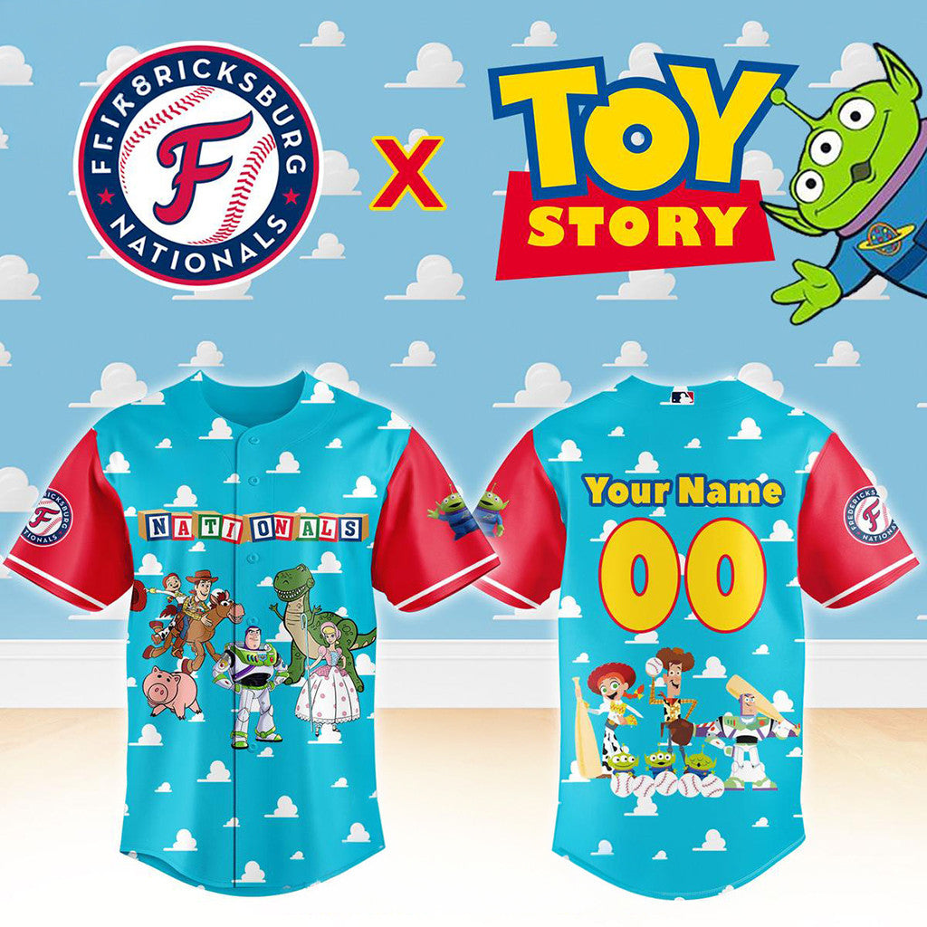 Personalized Fredericksburg Nationals Merch Toy Story Night 2026 Baseball Jersey Fan Gift - Loomnari
