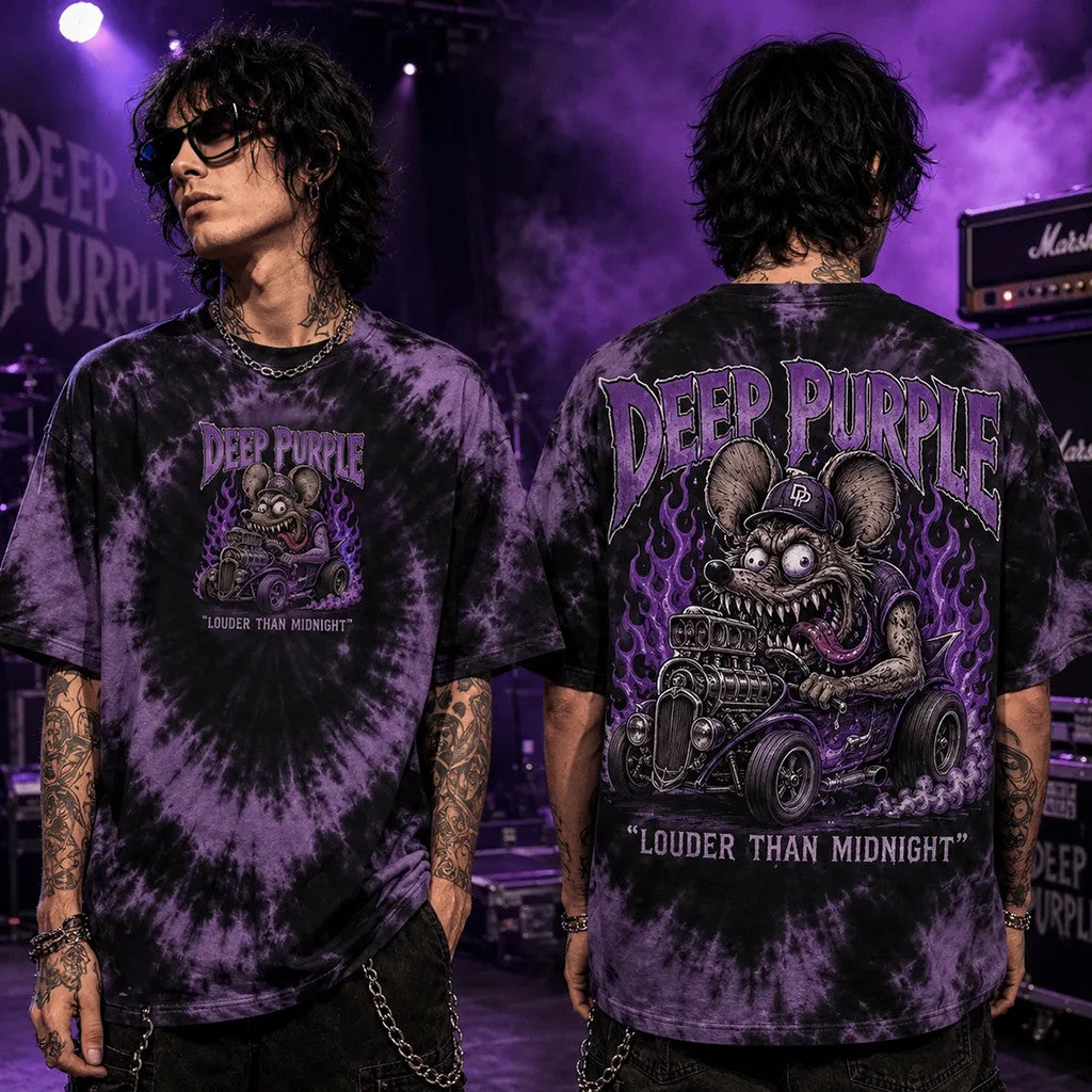 Deep Purple Louder Than Midnight Tie-Dye T-Shirt Deep Purple Merch Meaningful Gifts For Husband - Loomnari