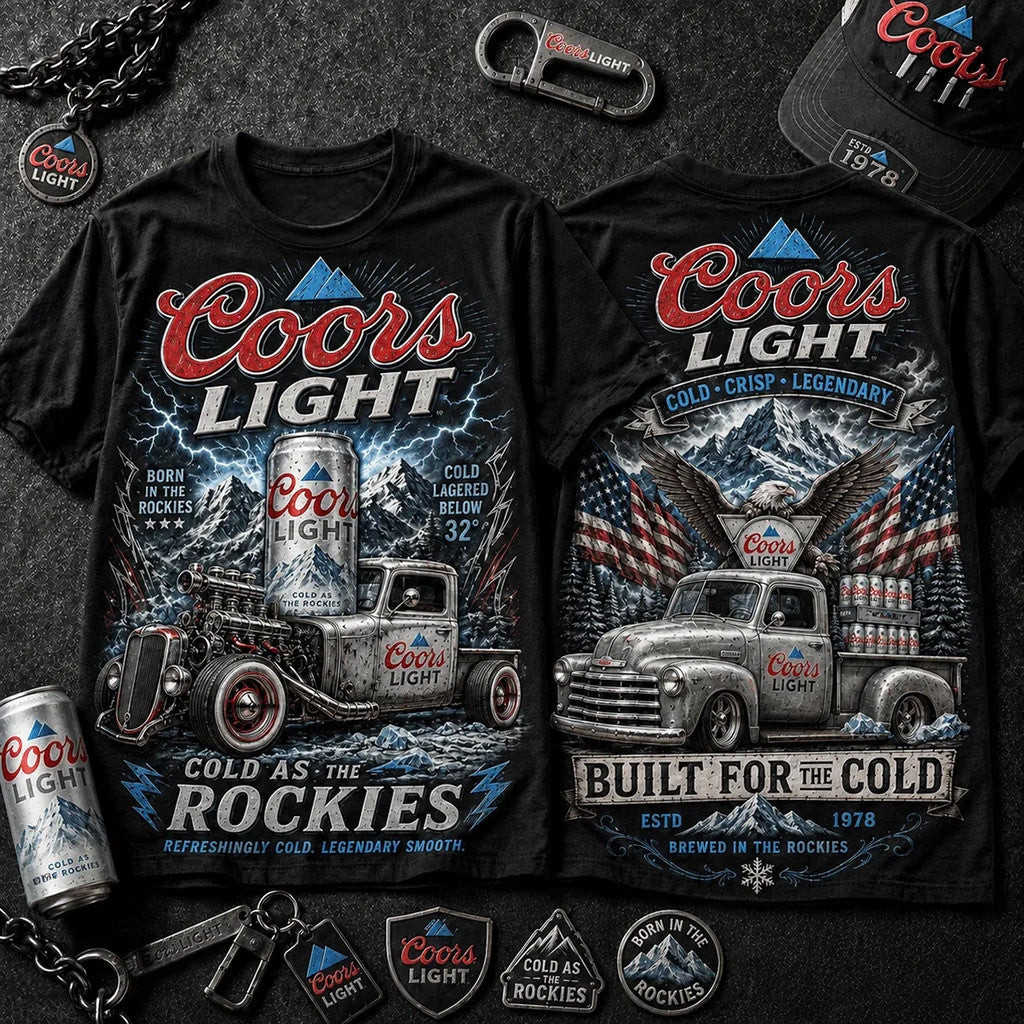 Coors Light Born In The Rockies T-Shirt Coors Light Built For The Cold Shirt Gift For Dad - Loomnari