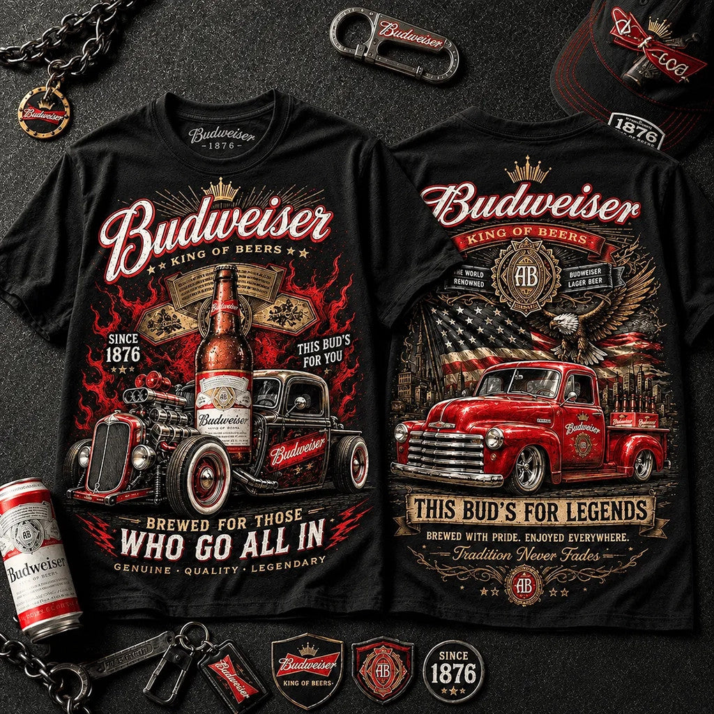Budweiser King Of Beers Vintage Truck T-Shirt Beer Lover Shirt Best Gifts For Brother - Loomnari