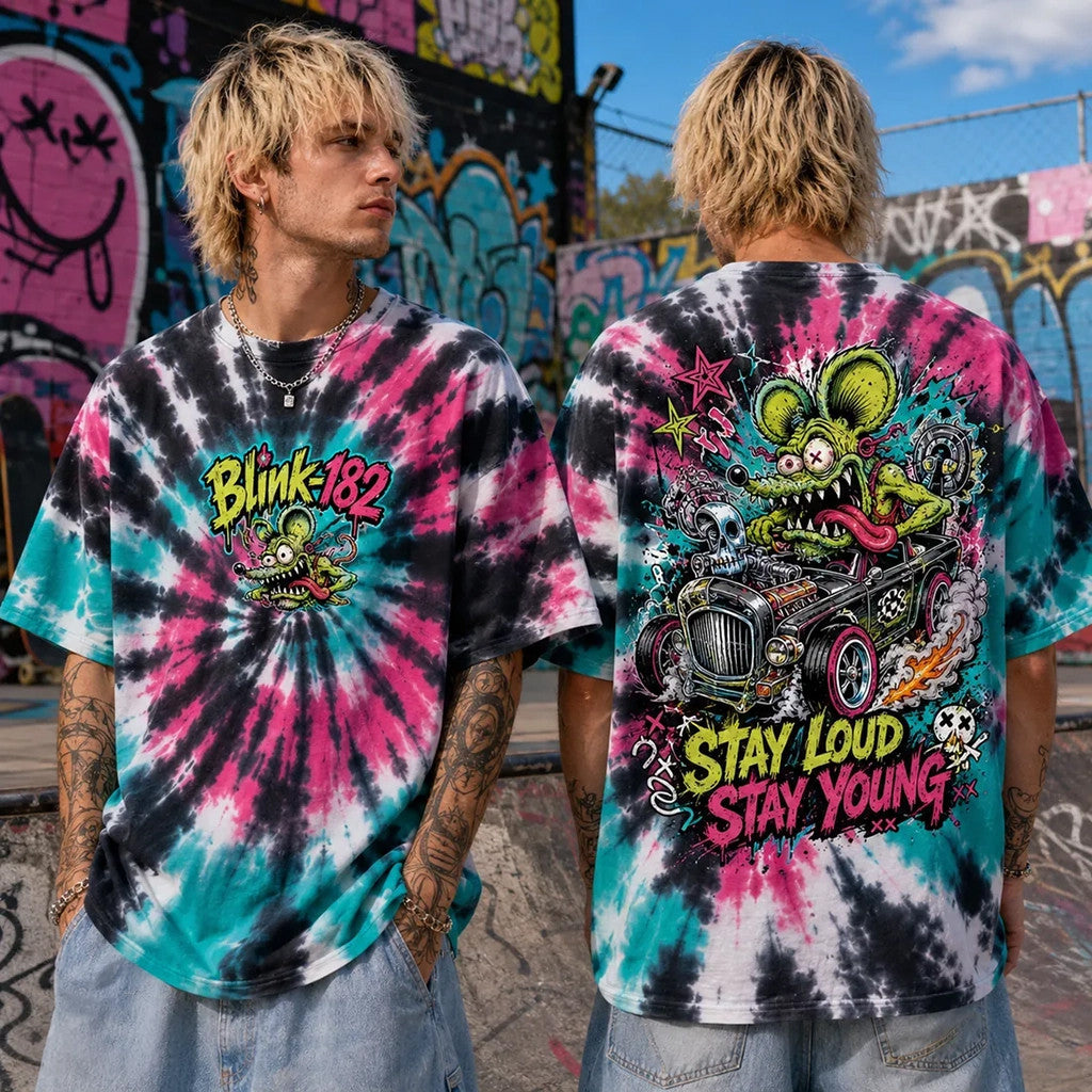 Blink-182 Stay Loud Stay Young Tie Dye T-Shirt Blink-182 Merch Gift For Men - Loomnari
