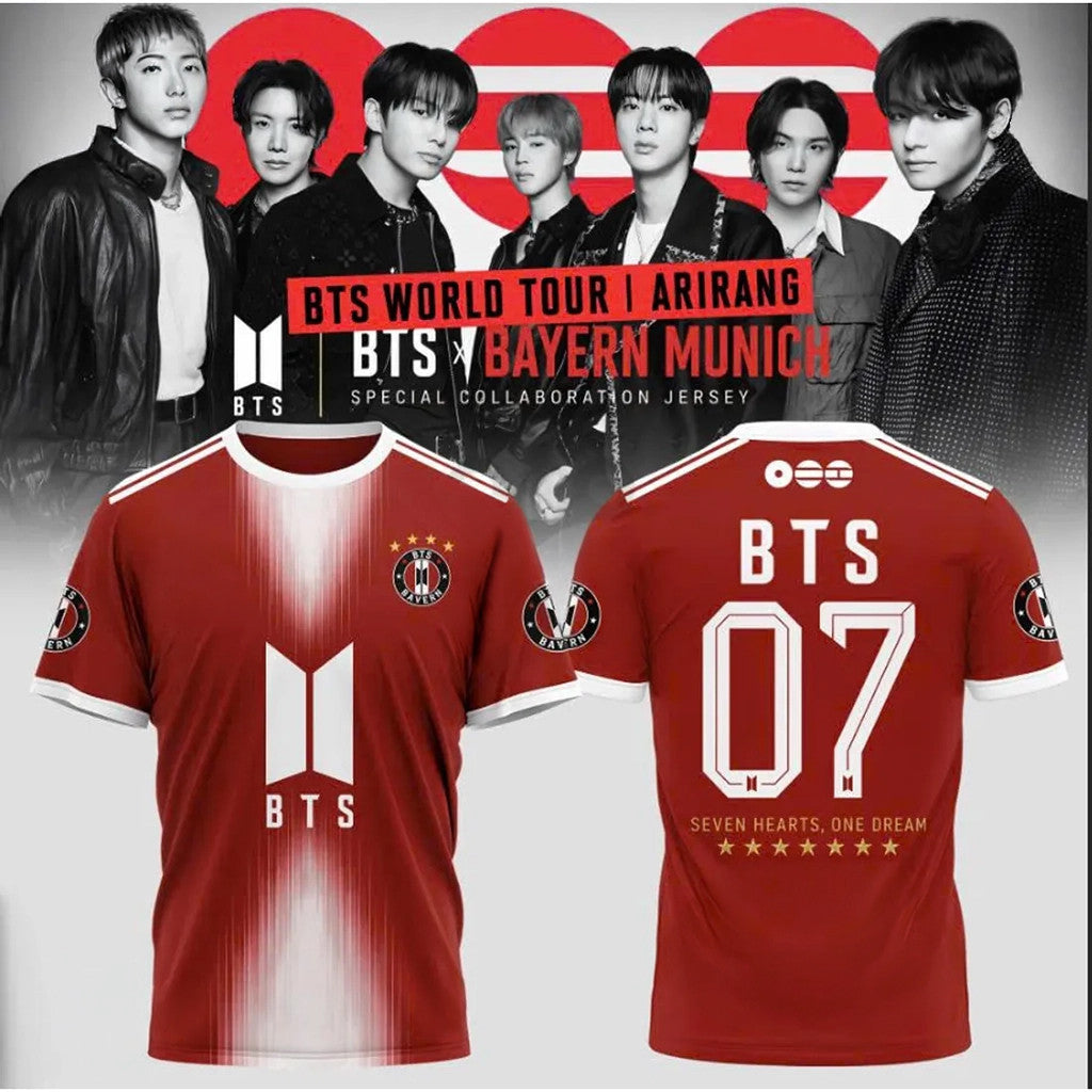 BTS World Tour Arirang X FC Bayern Munich T-Shirt Bangtan Boys Merch Gifts For Brother - Loomnari