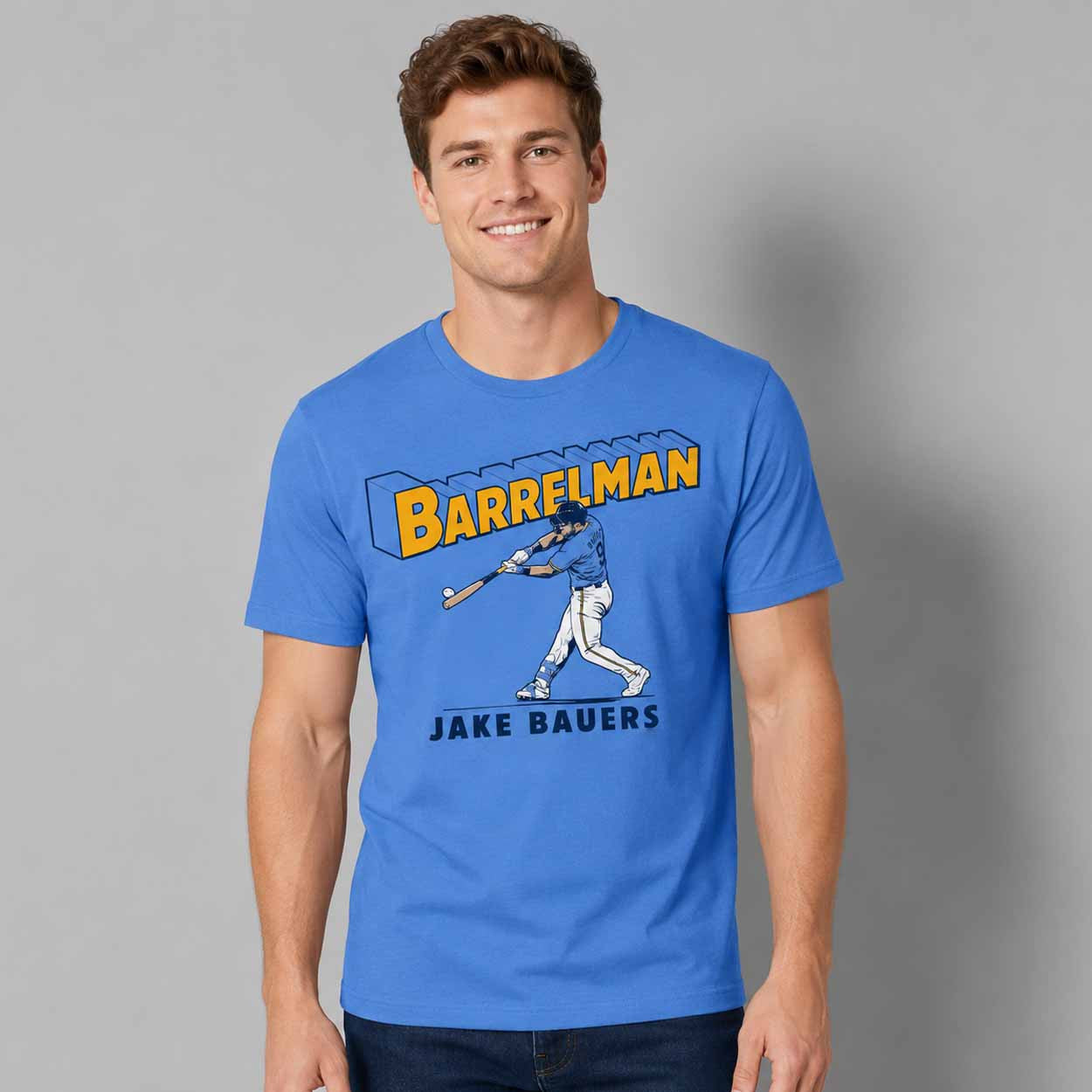 Jake Bauers Barrel Man Shirt Milwaukee Brewers Jake Bauers Merch Cool Gift For Baseball Fans - Loomnari