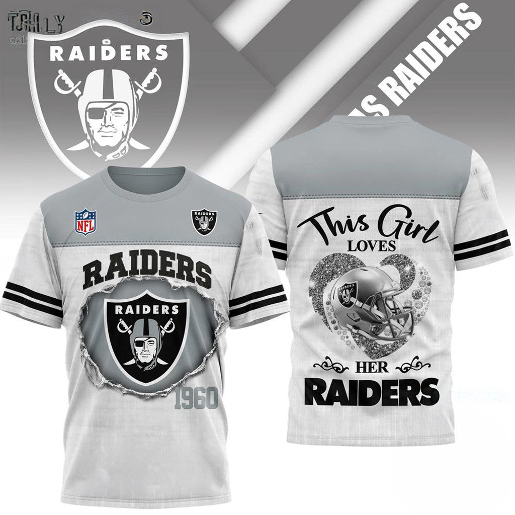 Las Vegas Raiders Merch This Girl Loves Her Raiders T-Shirt Best Gifts For Husband - Loomnari