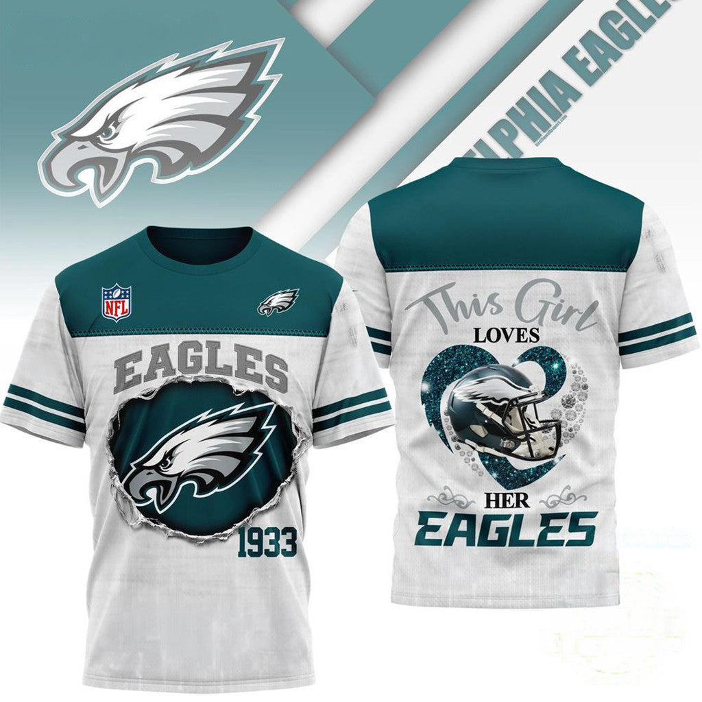 Philadelphia Eagles Merch This Girl Loves Her Eagles T-Shirt Useful Gift For Him - Loomnari